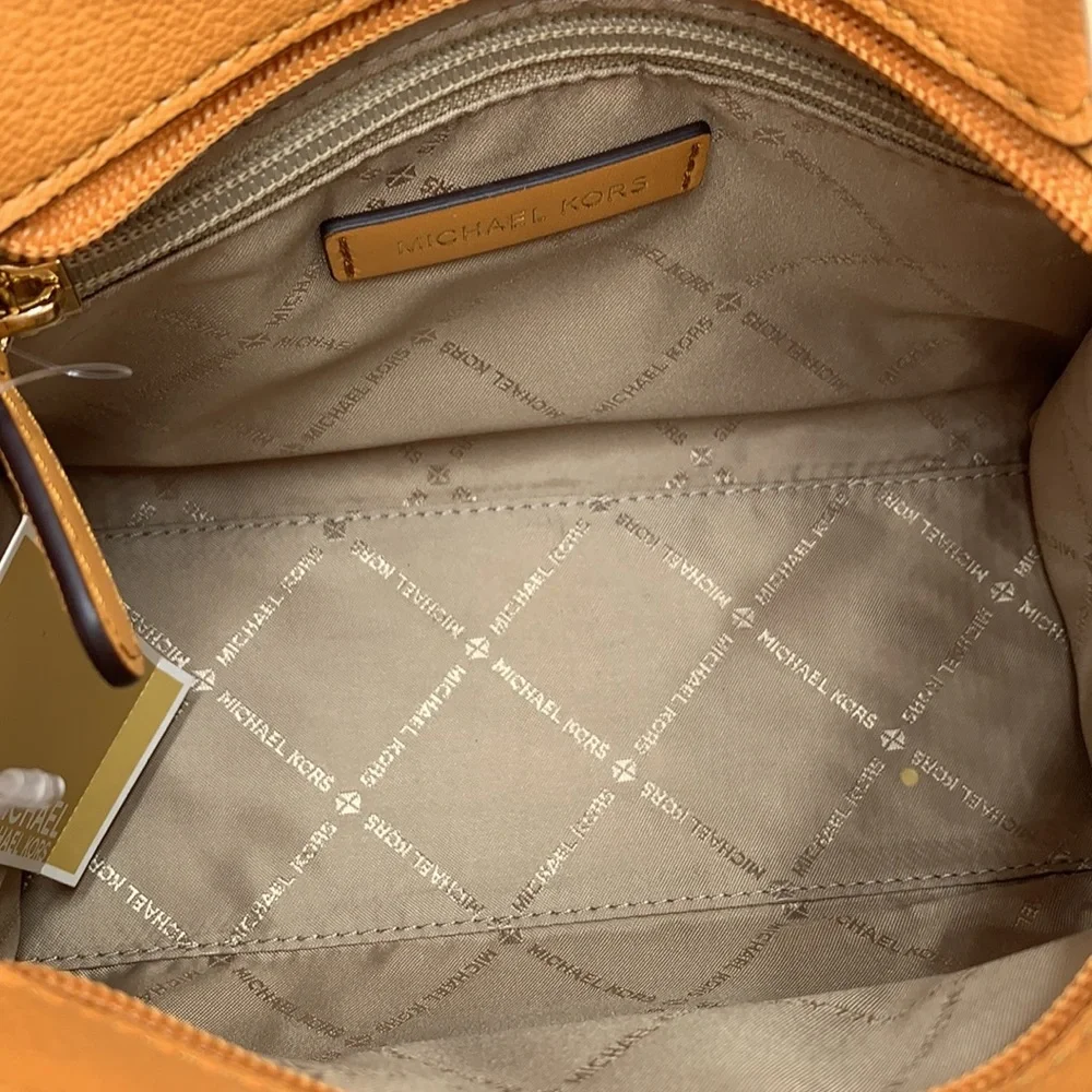 MICHAEL KORS  Hamilton Small Signature Logo and Snake Embossed Satchel Cider